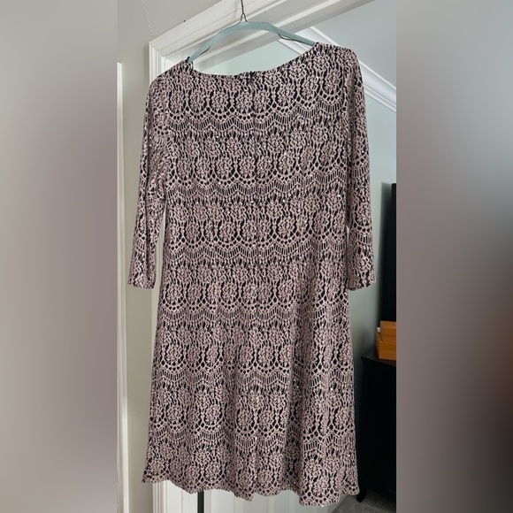 Jessica Black and White Lace Long Sleeve Dress - Picture 2 of 4